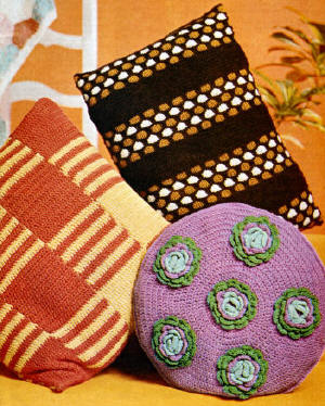 Three Decorative Cushion Covers Knitting Crochet Pattern
