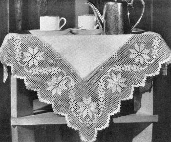 Dainty Garland Tablecloth Filet Crochet Pattern