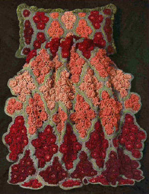 Daisy Afghan & Pillow Cushion Loom Crochet Pattern