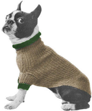 Turtleneck Dog Sweater Coat Knitting Pattern Sz M