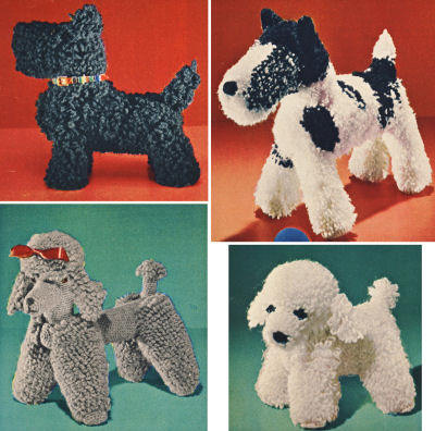 4 Dogs using Loop Stitches Crochet Patterns