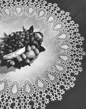 Peacock Tails Centerpiece Linen Doily Crochet Pattern 35"