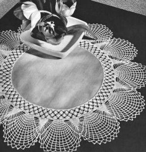 Sea Shells Centerpiece Linen Doily Crochet Pattern 18"