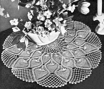 Scalloped Pineapple Centerpiece Doily Crochet Pattern 20"