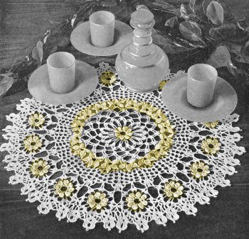 Cosmos Centerpiece Doily Crochet Pattern 18-20"