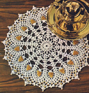 Beaded Pineapple Doily Crochet Pattern 14.75"