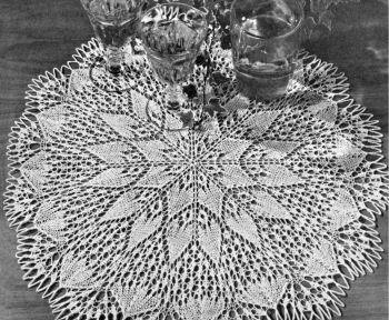 Delicate Round Centerpiece Doily Knitting Pattern 21"