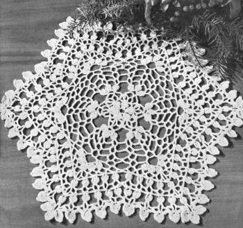 Petal Cluster Hexagon Doily Crochet Pattern 13.5"