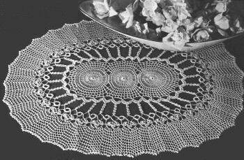 Woodland Dell Oval Doily Crochet Pattern 14x18"