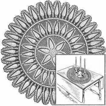 Pineapple Table Centerpiece Doily Crochet Pattern 26"