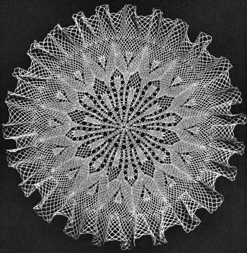 Tulip Garden Ruffled Doily Crochet Pattern 19"