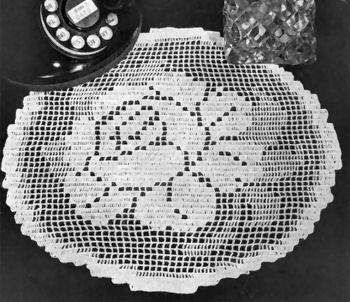 Rose O' Summer Flower Doily Filet Crochet Pattern 11.5"