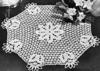 Mesh with Clusters Octagon Doily Crochet Pattern 10.5"