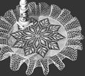 Leafy Spray Ruffled Doily Crochet Pattern 16"