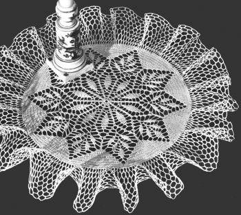 Leafy Spray Ruffled Doily Crochet Pattern 16"