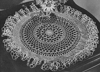 Sea Froth Ruffle Doily Crochet Pattern 15.5"