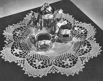 Scallop Edge Linen Doily Crochet Pattern 13 1/2"