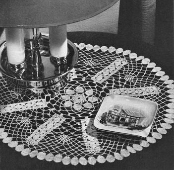 Cluster Doily with Spokes Crochet Pattern 14 1/2"