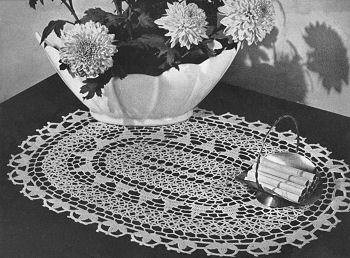 Lacy Oval Doily Crochet Pattern 13x17"