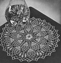 Mesh Doily with Flower Centre Crochet Pattern 11 1/2"