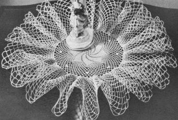 Ruffled Doily with Spiral Centre Crochet Pattern 18=3"
