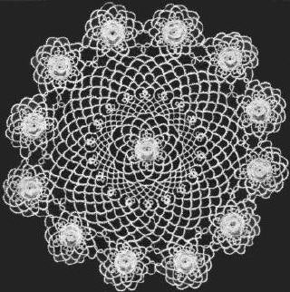 Rose Doily Tatting Pattern 18"