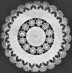 Circle of Scrolls Doily Crochet Pattern 16"