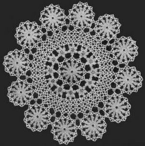 Circle of Wheels Doily Crochet Pattern 18"
