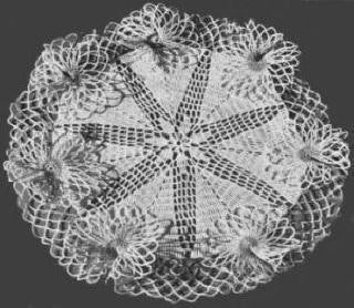 Ruffle Flower Doily Crochet Pattern 18"
