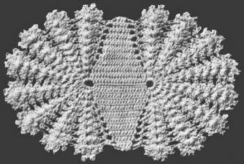Heavy Oval Doily Crochet Pattern 6.5x11"