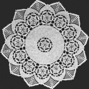 Doily in Hairpin Lace & Crochet Pattern 19"