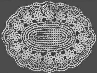 Monkey Lace Oval Doily Crochet Pattern 17.5x13"
