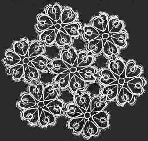 Heart Doily Tatting Pattern 9"