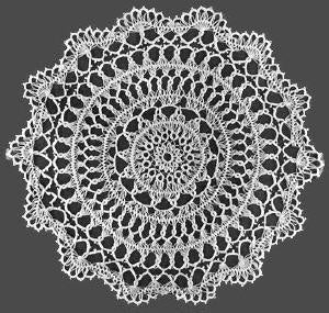 Doily in Hairpin Lace & Tatting Pattern 12"