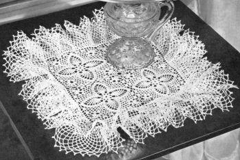 Whirlwind Square Ruffled Doily Crochet Pattern 12"
