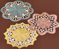 Doily with 3 Floral Insertions Crochet Pattern 15"