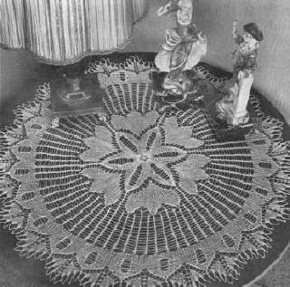 Round Centerpiece Doily or Coffee Table Mat Knitting Pattern 23 1/2"