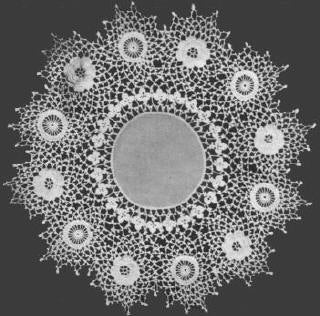Irish Crochet Linen Doily Crochet Pattern 14 1/2"