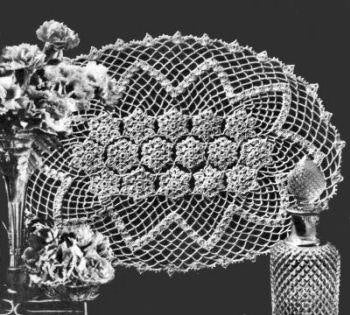 Midsummer Meadow Oval Doily Crochet Pattern 10x14"
