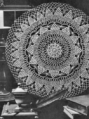 Mountains of the Moon Round Doily Crochet Pattern 16.5"