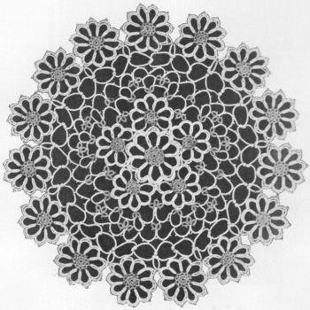 Daisy Doily Tatting Pattern 11 3/4"