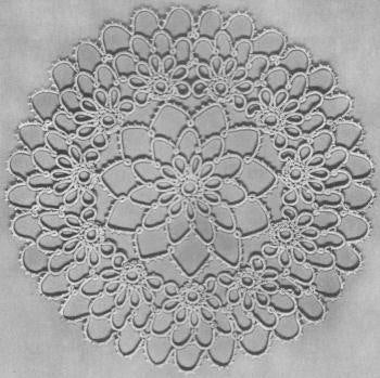 Rose Window Doily Tatting Pattern 10"