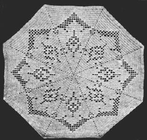 Octagon Filet Doily Crochet Pattern 13"