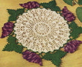 Grape Clusters & Leaf Doily Crochet Pattern 15"