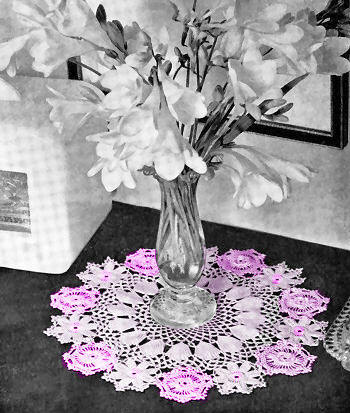Rose of Sharon Doily Crochet Pattern 10.5"