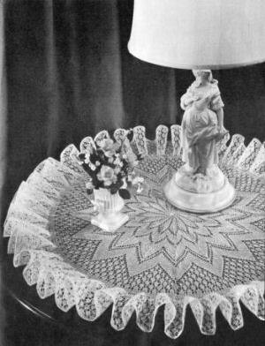 Bridal Veil Ruffled Doily Knitting Pattern 20 3/4"