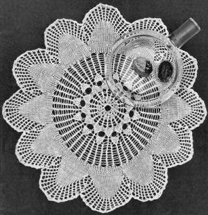 Round Scalloped Doily Knitting Pattern 14"