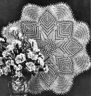 Royal Crown Round Doily Knitting Pattern 20"