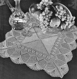 Royal Crown Square Doily Knitting Pattern 19"