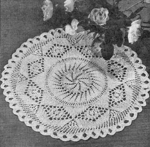Eyelet Round Doily Knitting Pattern 16"